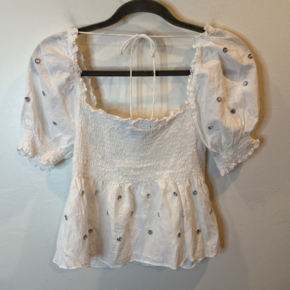 HILL HOUSE SMOCKED TOP SIZE SMALL 100% lyocell - Picture 6 of 7